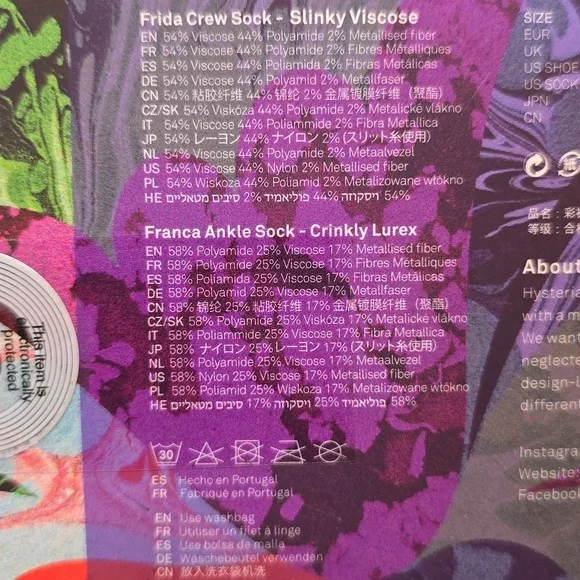 Hysteria by Happy Socks - Frida Crew Socks in Silky Viscose​​ - Picture 7 of 12